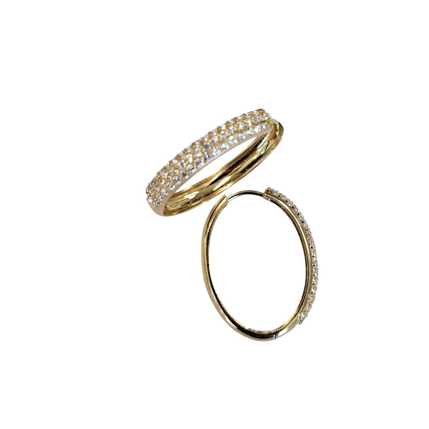 Aro Oro 18 kilates zirconitas Media Argolla