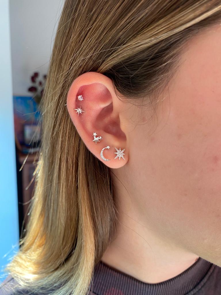 Set de aritos en plata