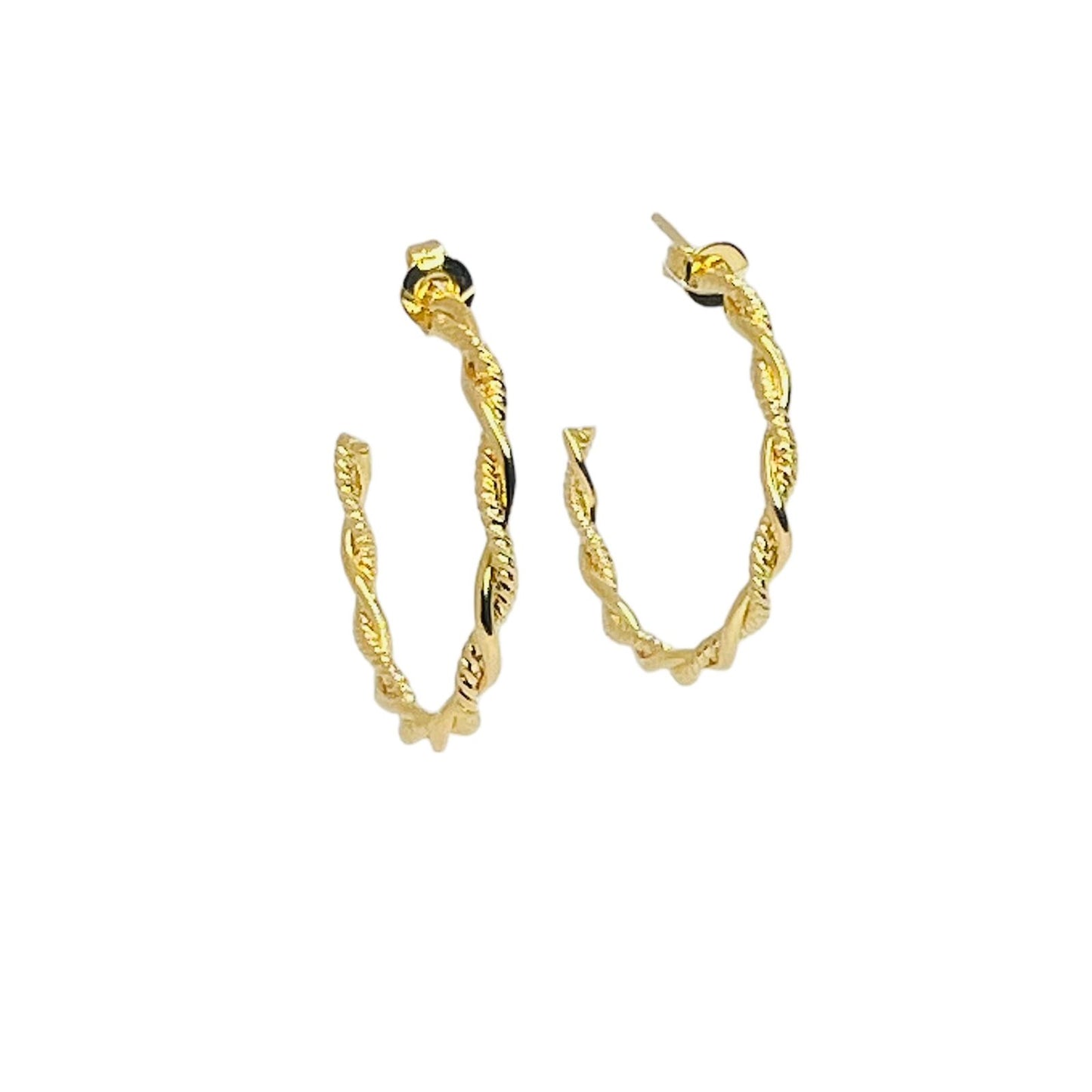 Aros argolla espiral baño de oro