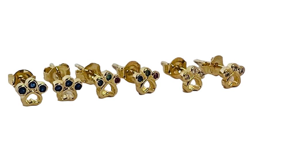 Aros patitas baño oro