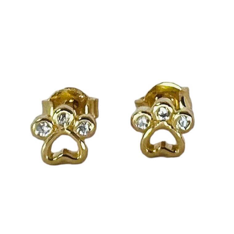 Aros patitas baño oro