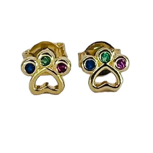 Aros patitas baño oro