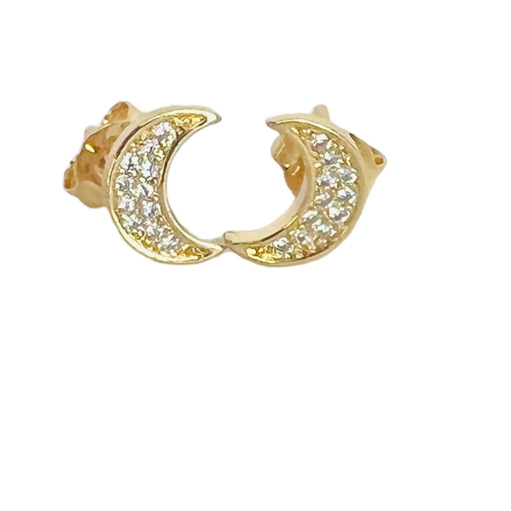 Aros lunita baño oro