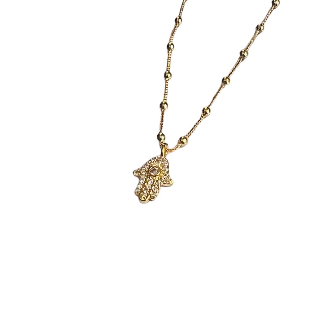 Collar de bolitas baño de oro mano de Fatima