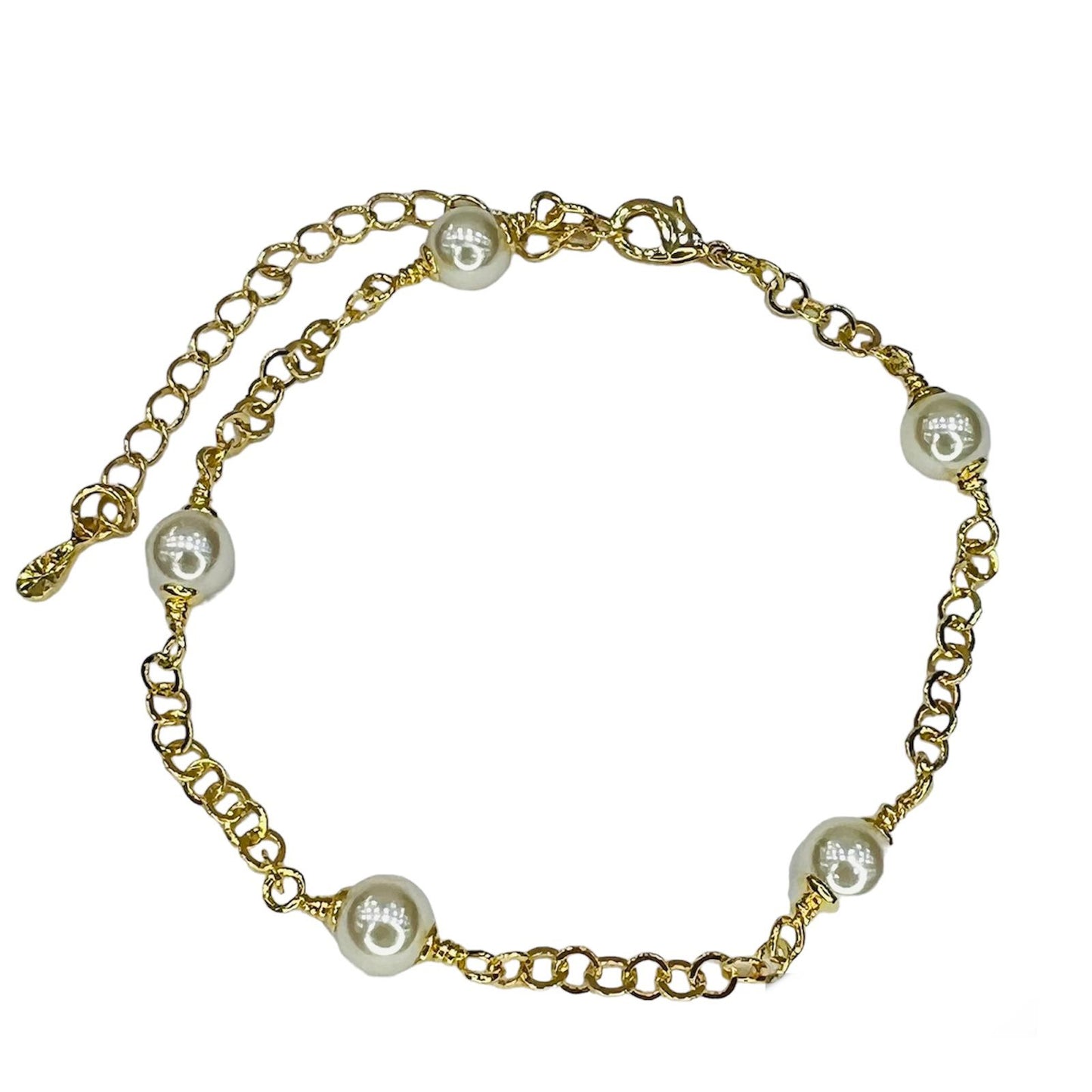 Pulsera con perlas baño de oro
