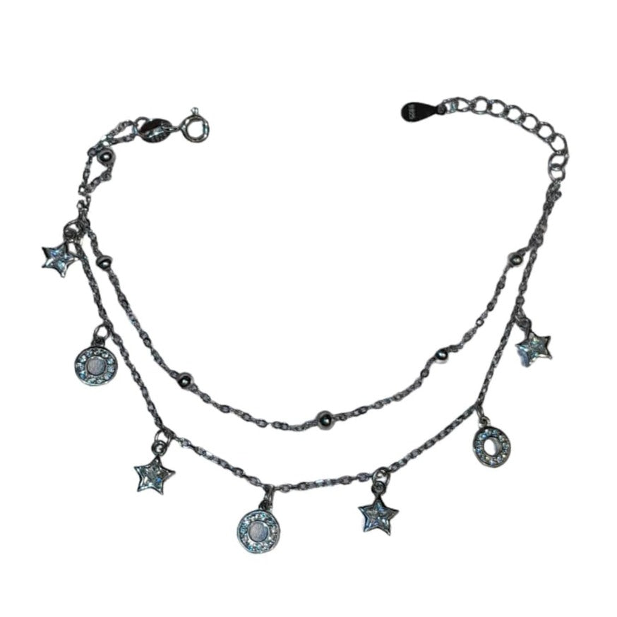 Pulsera de doble cadena en plata 925