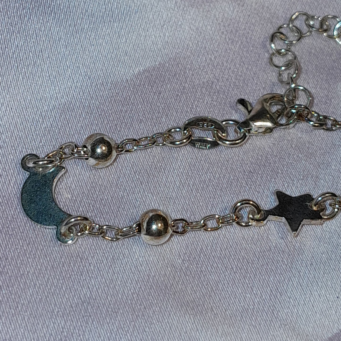 Pulsera en plata Luna Estrella