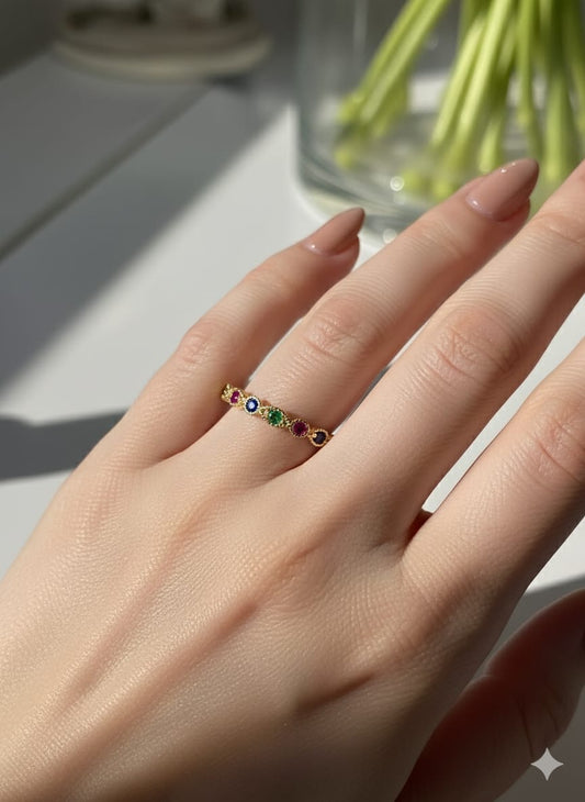 Anillo oro 18k Colores del mundo