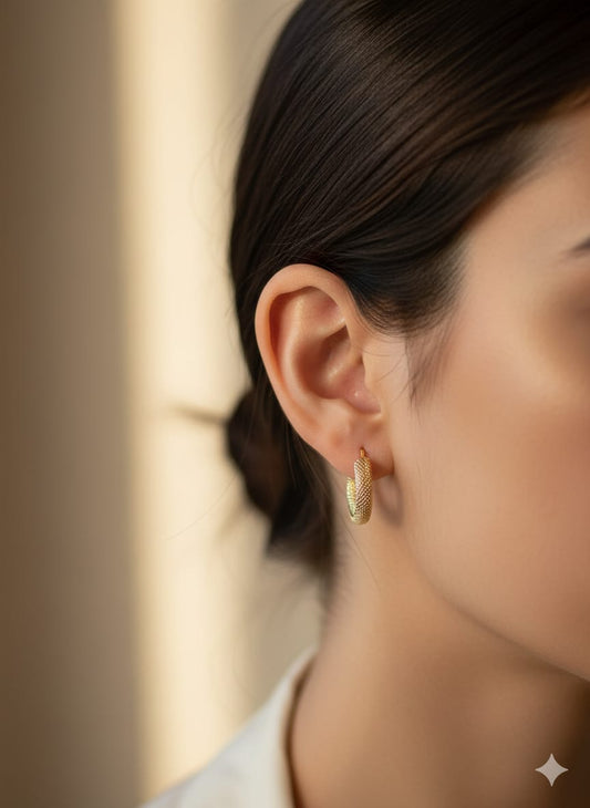 Aros Oro 18 kilates Argolla Textura