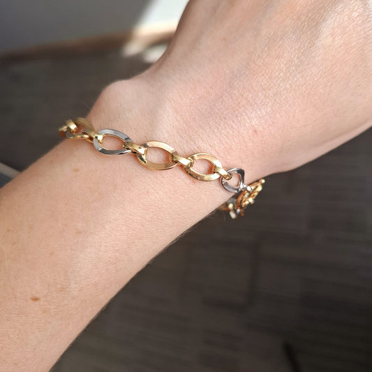 Pulsera Oro 18 Kilates Bicolor