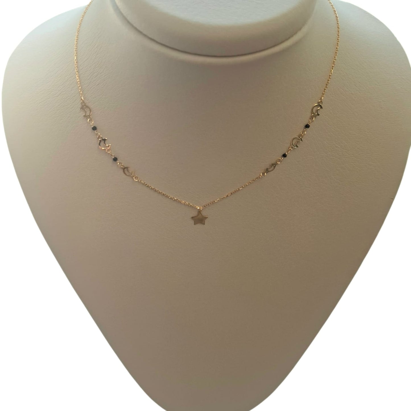 Collar oro 18 Kilates Estrellas y Luna