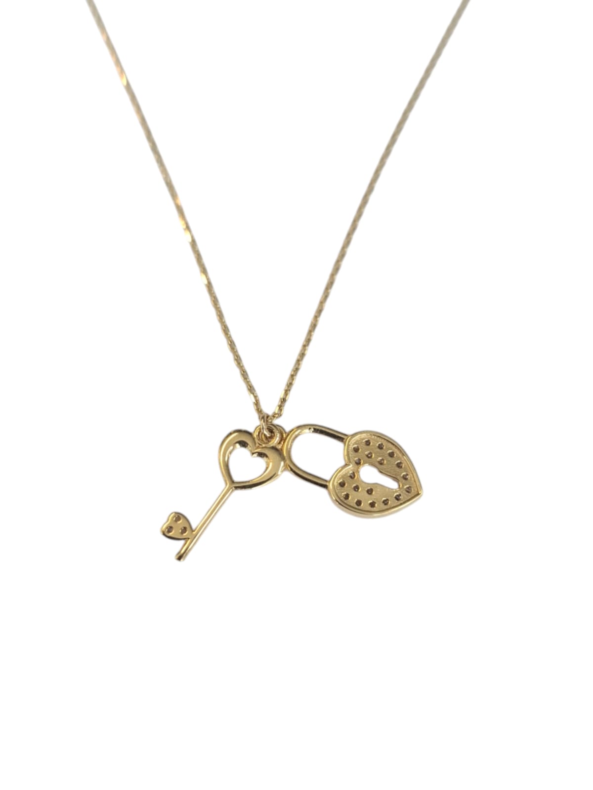 Collar Oro Llave y Corazon