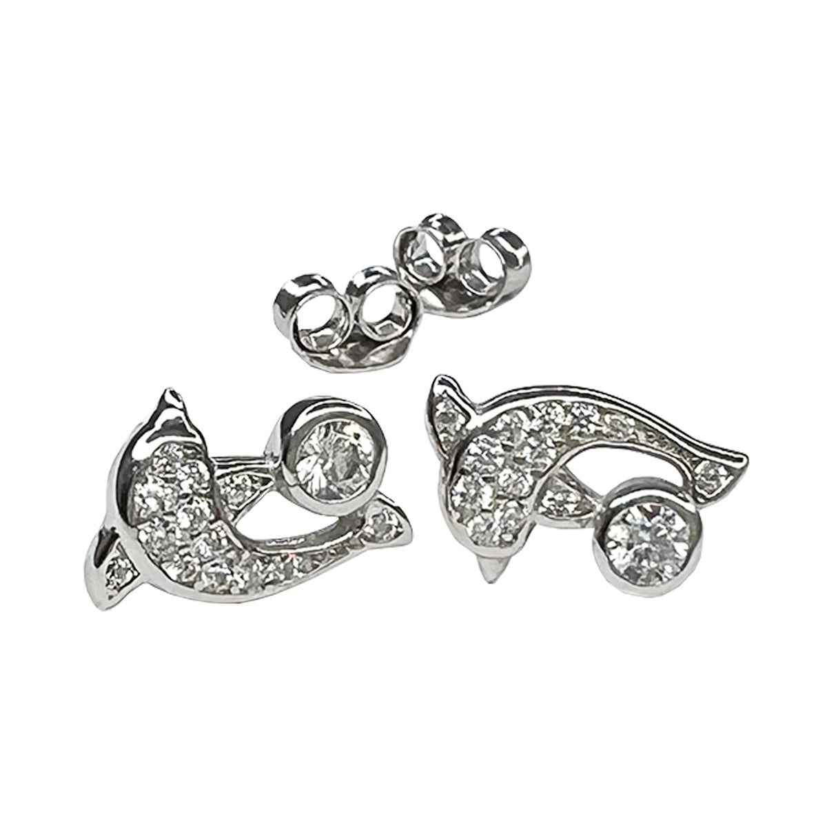 Aros en plata delfin