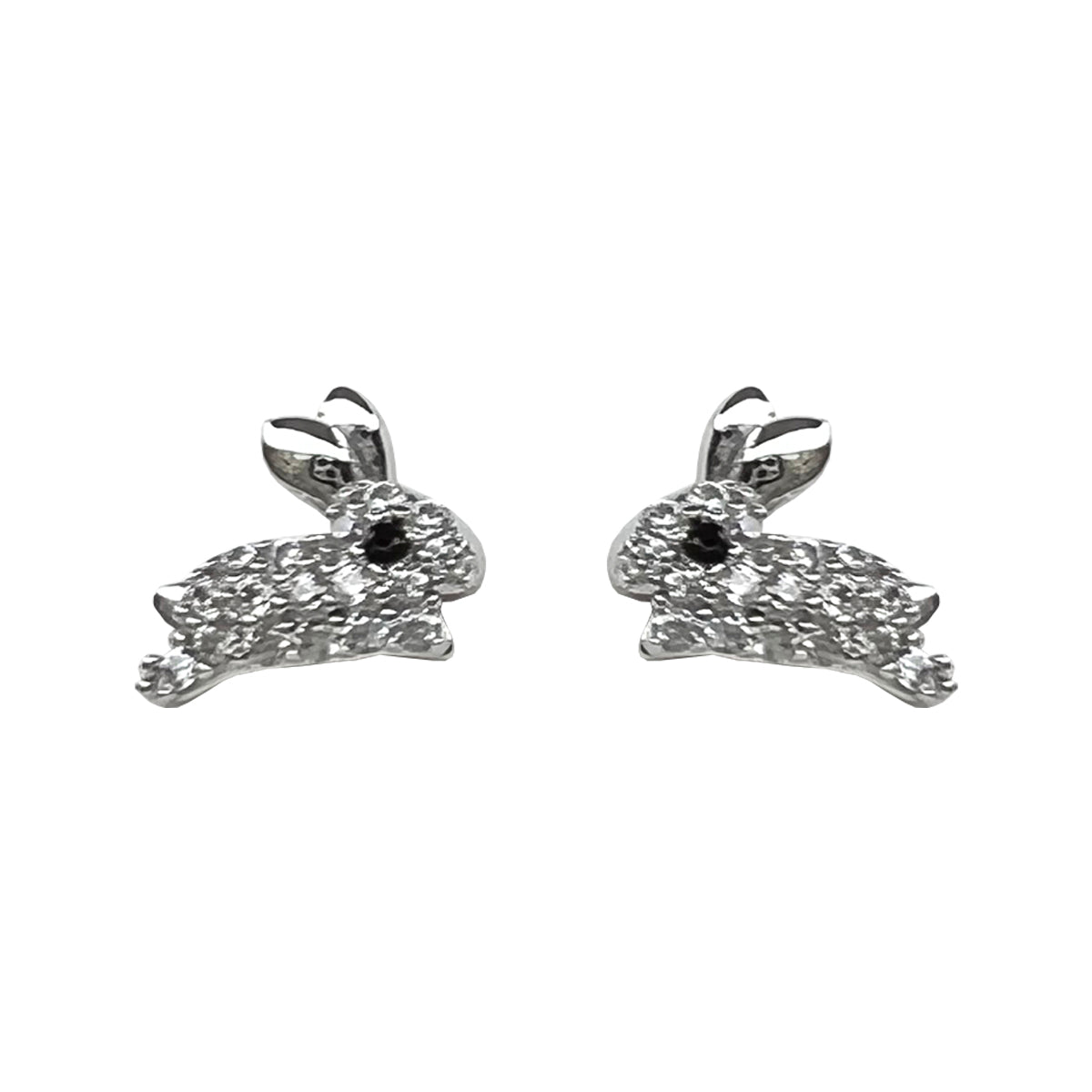 Aros en plata de conejito