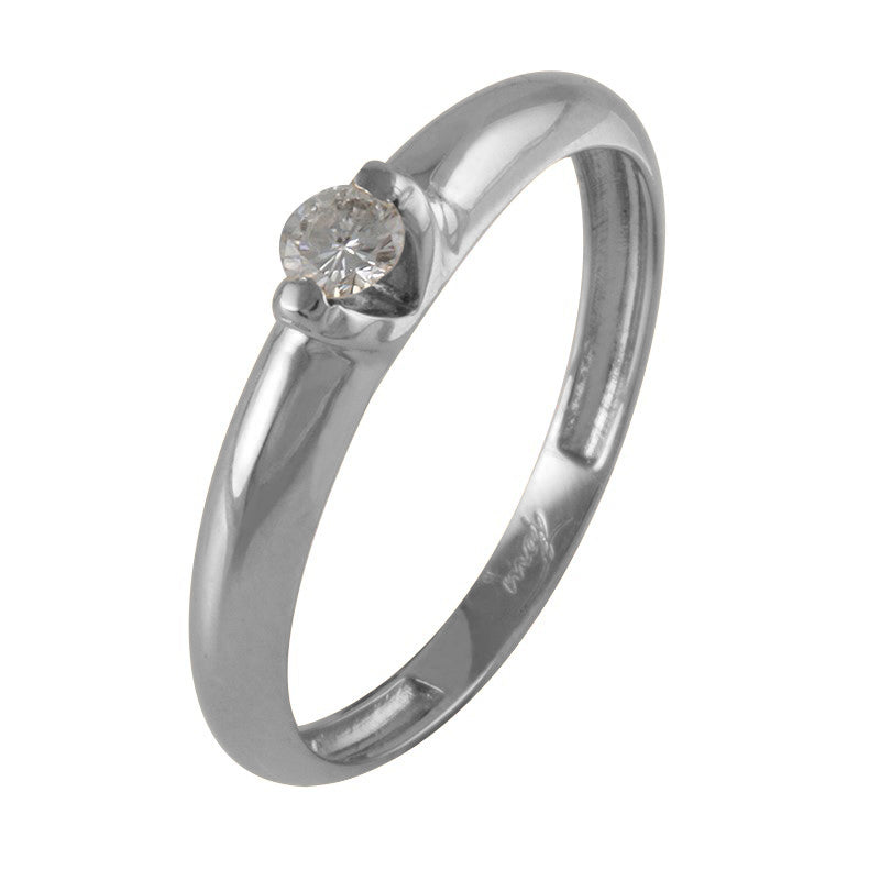 Anillo oro blanco diamante