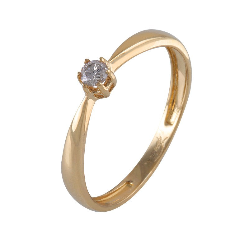 Anillo solitario en oro amarillo