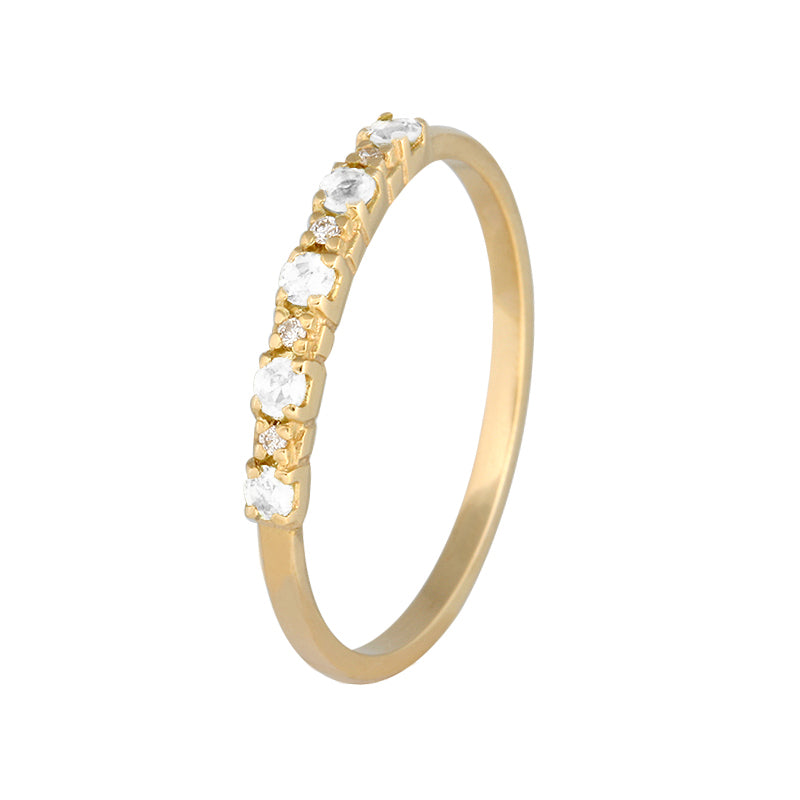 Anillo Oro amarillo diamantes y Topacios