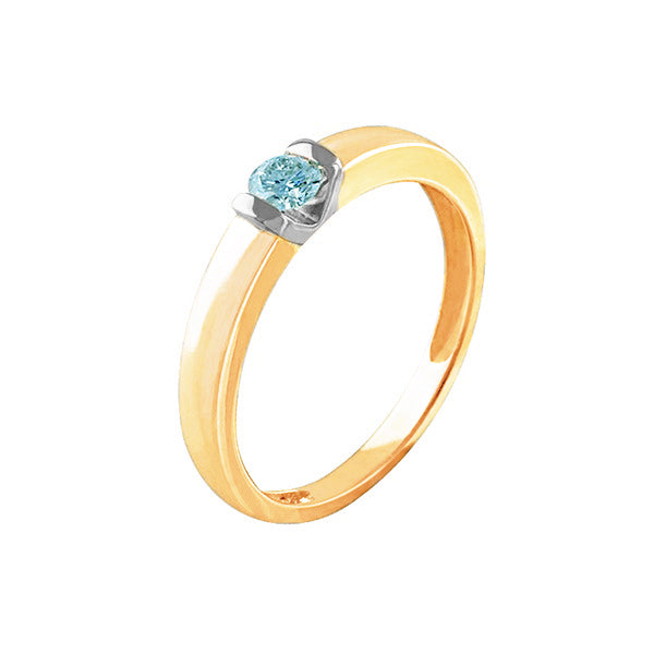 Anillo Oro Amarillo/Blanco Diamante Ice Blue