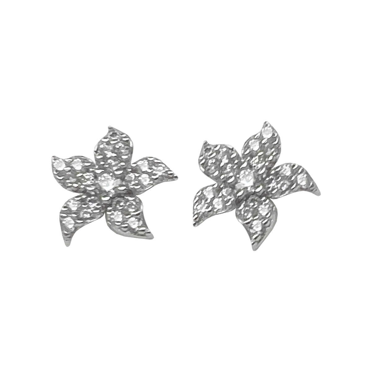 Aros flor en plata