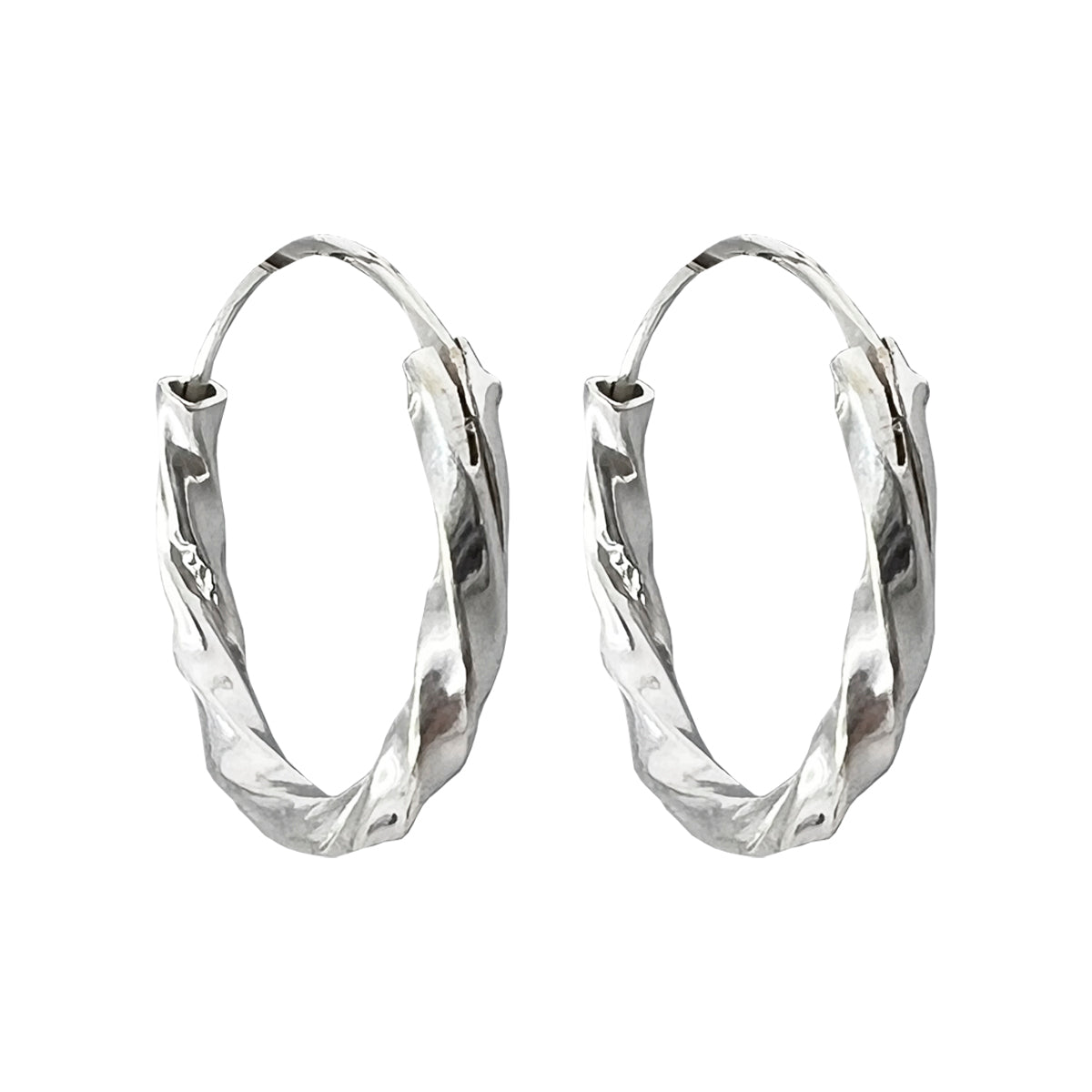 Aros argollas espiral en Plata