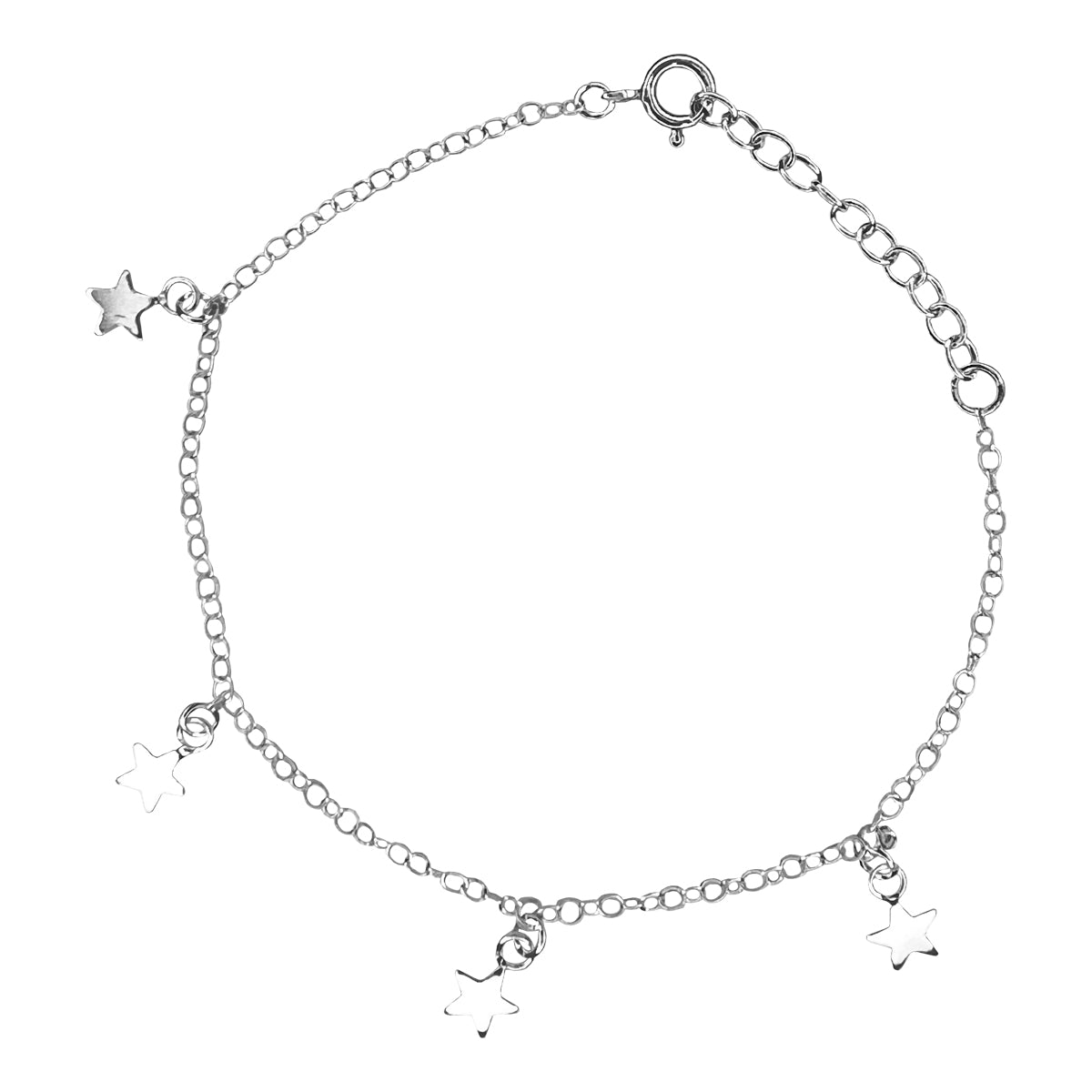Pulsera en plata y estrellitas