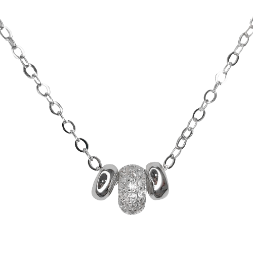 Conjunto collar/aros en plata con aritos