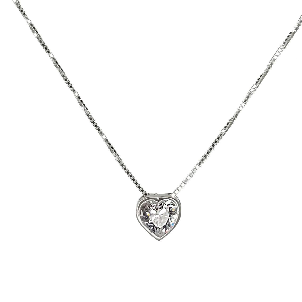 Collar en plata y corazones