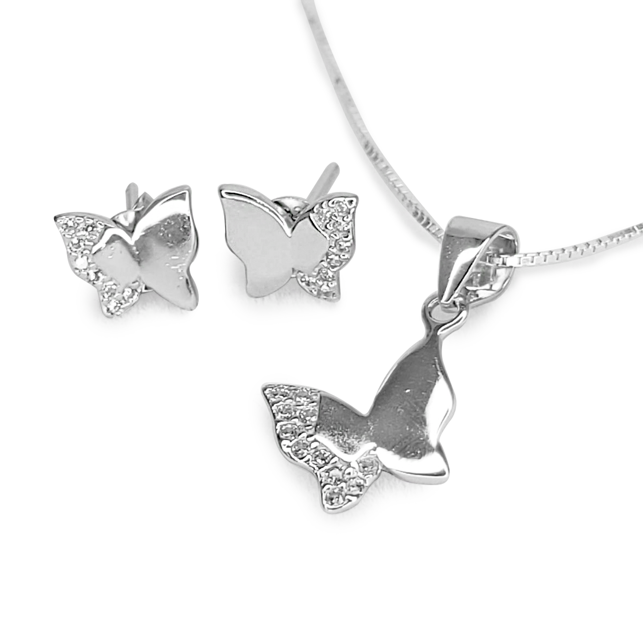 Conjunto Collar y Aros Mariposa