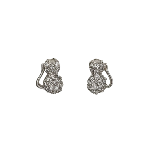 Aros gatito en plata y zircones