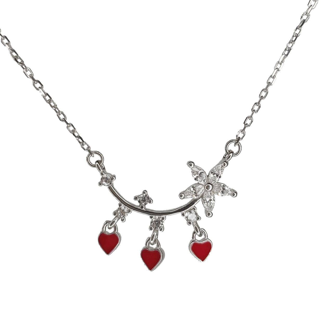 Conjunto collar/aros en plata y zircones