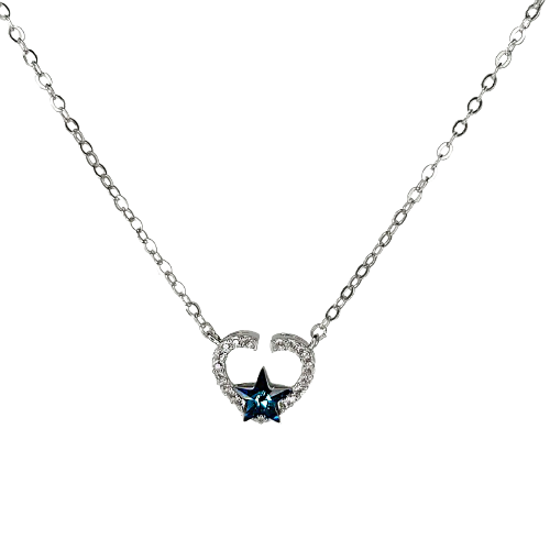 Conjunto de collar/aros en plata