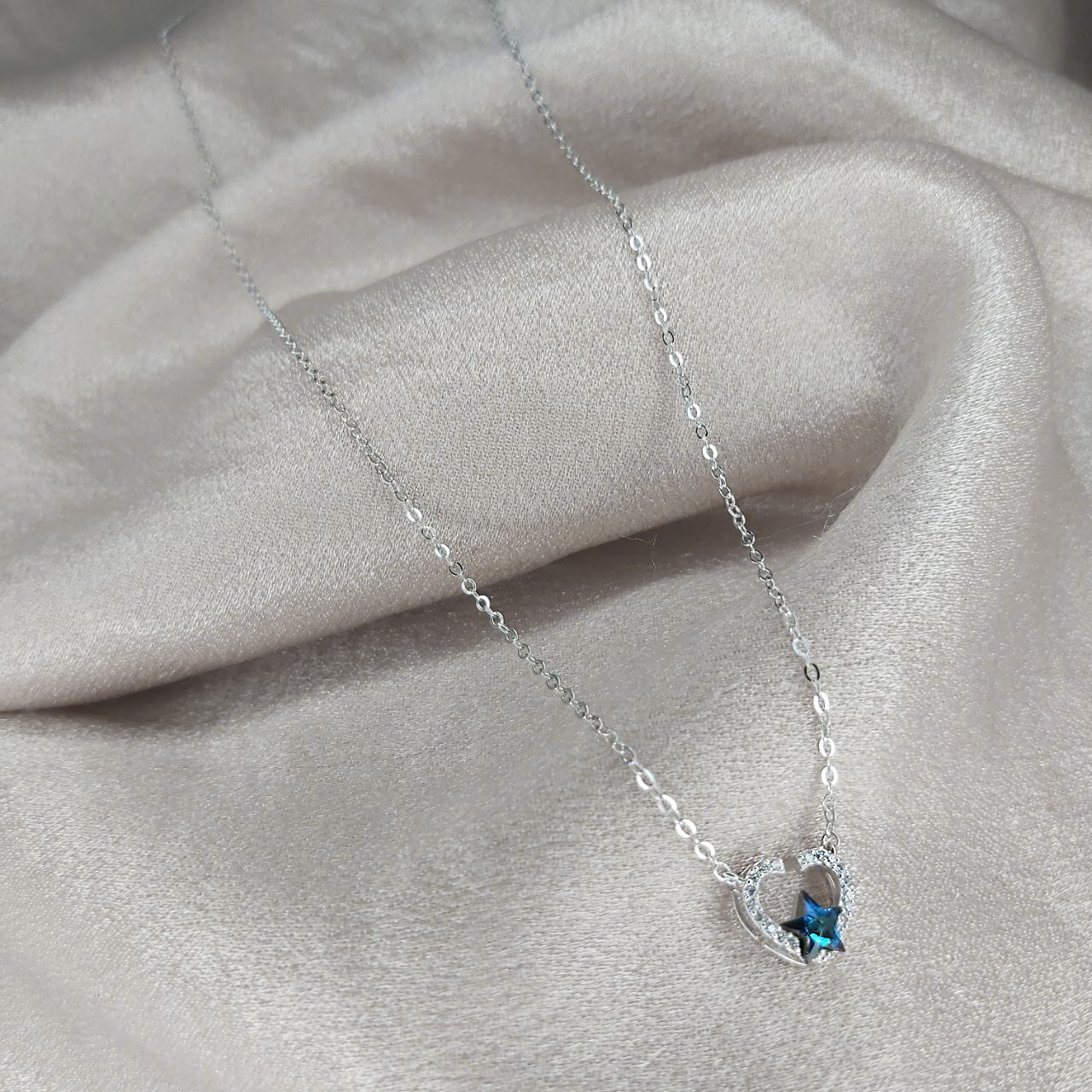 Conjunto de collar/aros en plata