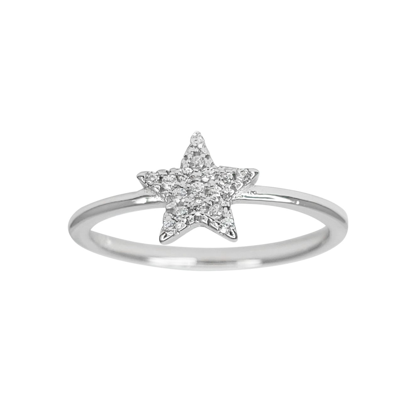 Anillo Solitario Estrella en plata