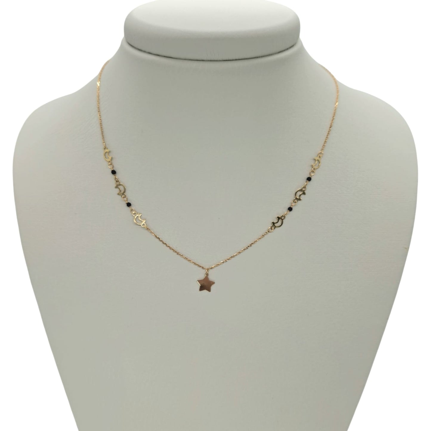 Collar oro 18 Kilates Estrellas y Luna