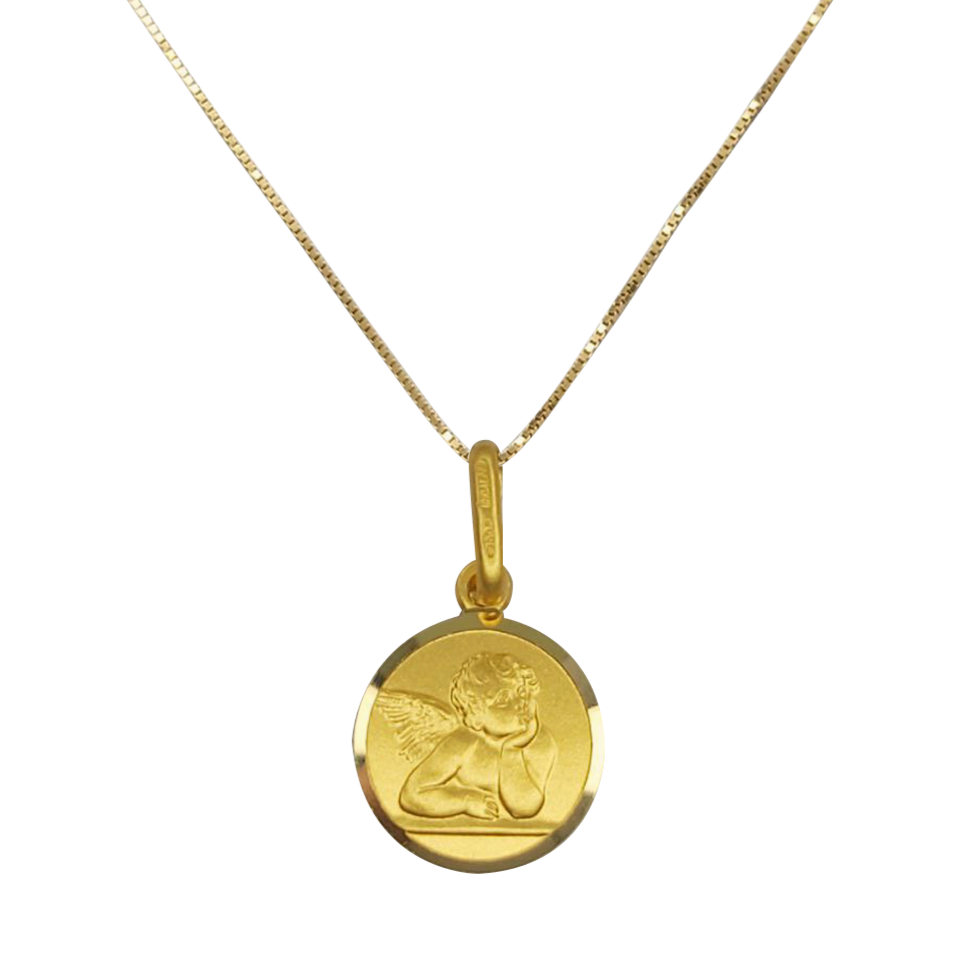 Colgante medalla Angelito - Colgante Oro italiano 18k