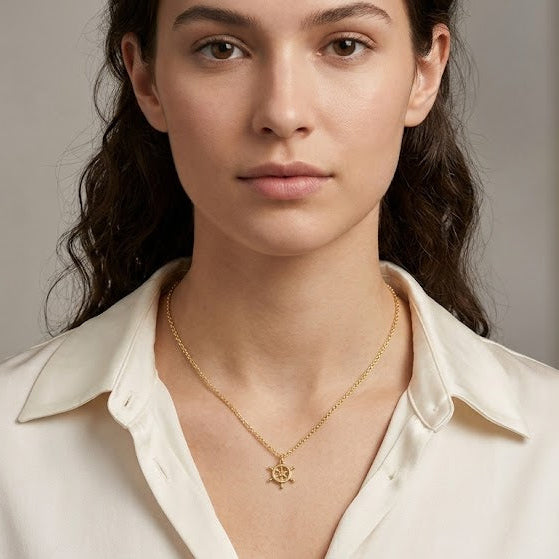 Collar Timón Capitán - Collar Oro 18k