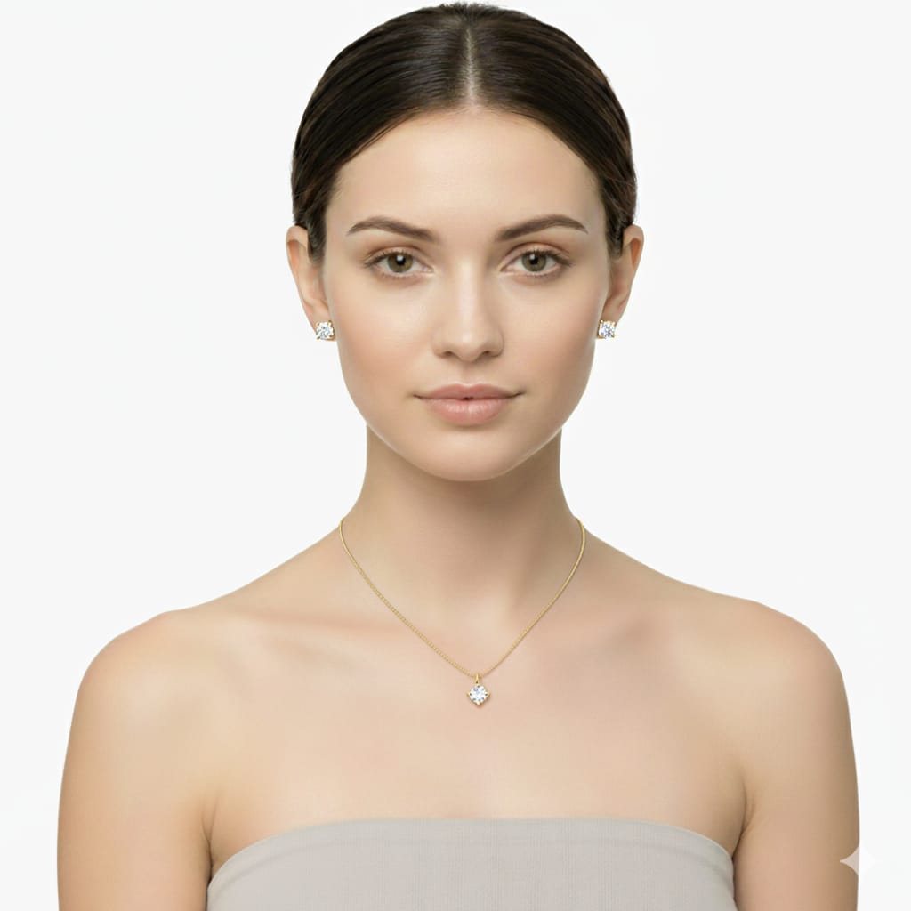 Aros en Oro amarillo con Diamantes