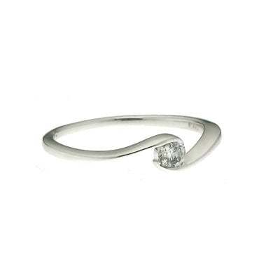 Anillo Oro Blanco Diamante - Anillo Oro 18k