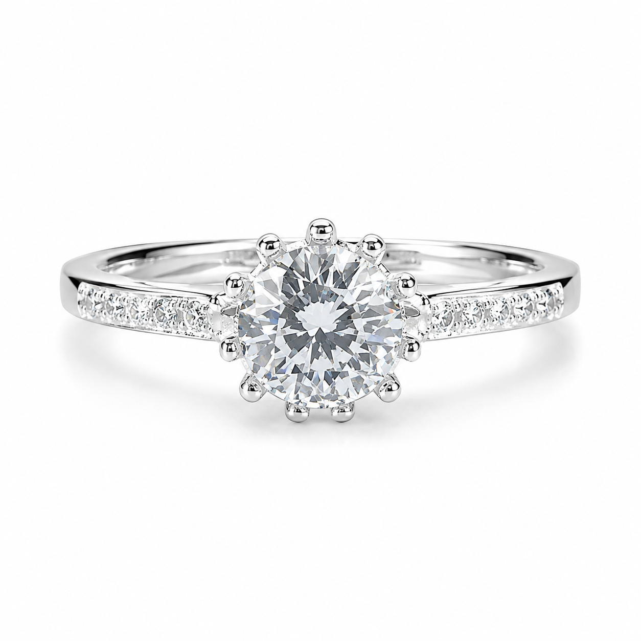 Anillo Plata 925 Solitario Sun Central