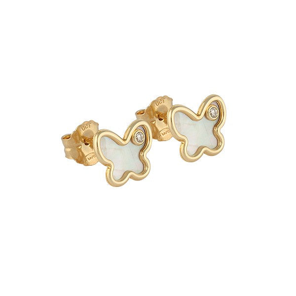 Aros Vuelo Blanco - Aros Oro 18k