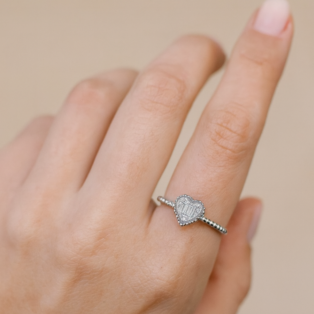 Anillo Tamara - Anillo Oro Blanco 18K