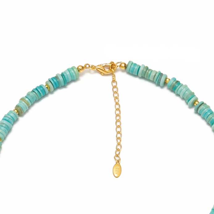 Collar Piedras Broche Marinero - Collar Bañado en Oro Amarillo