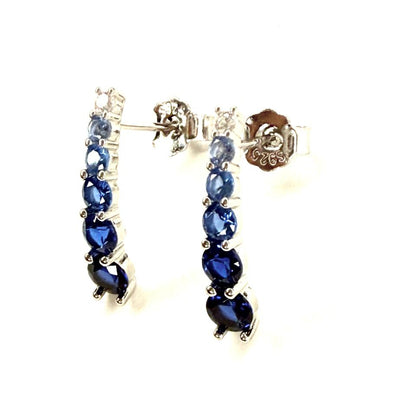 Aro Plata 925 cascada de zircones azules