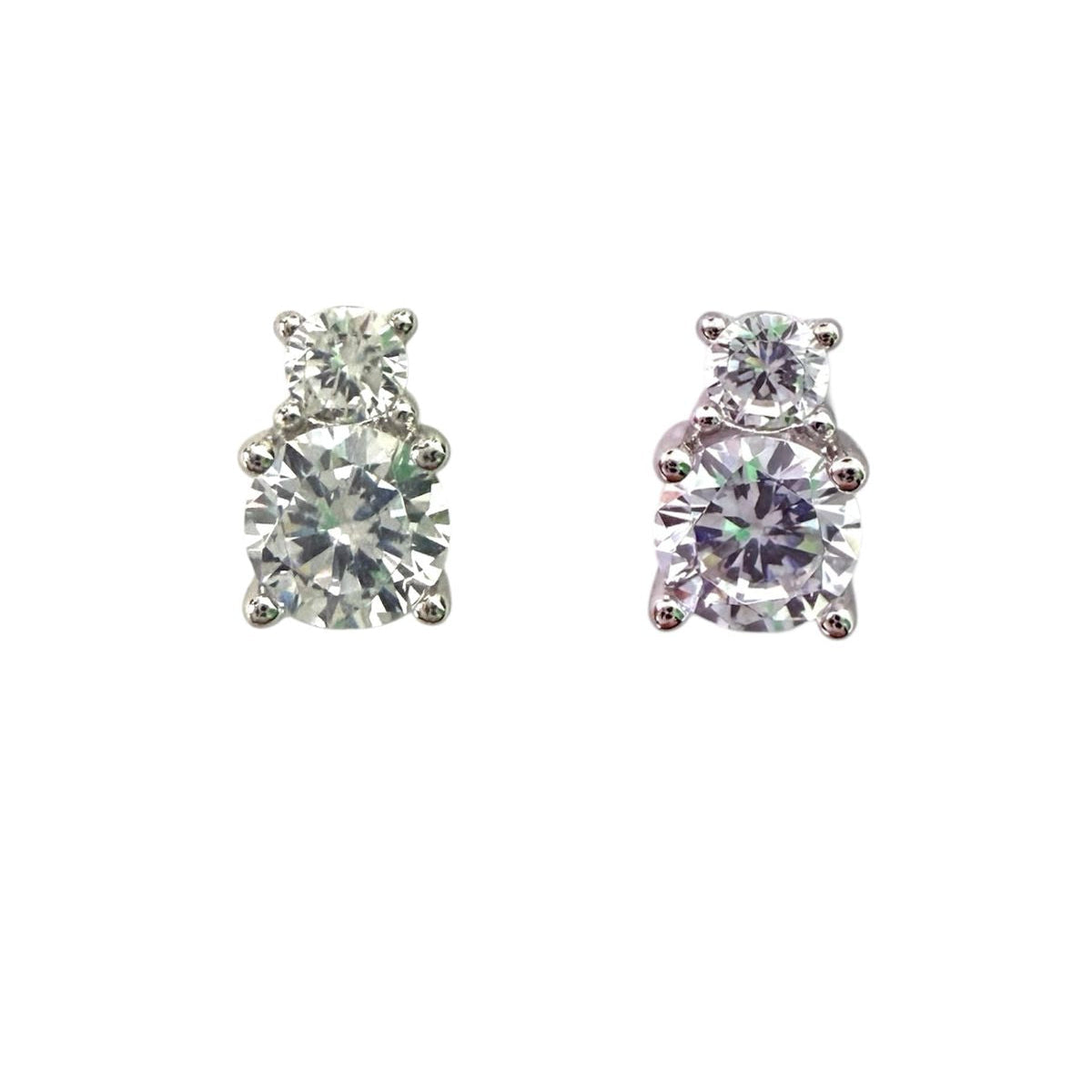 Aros doble lucero - Aros Plata 925