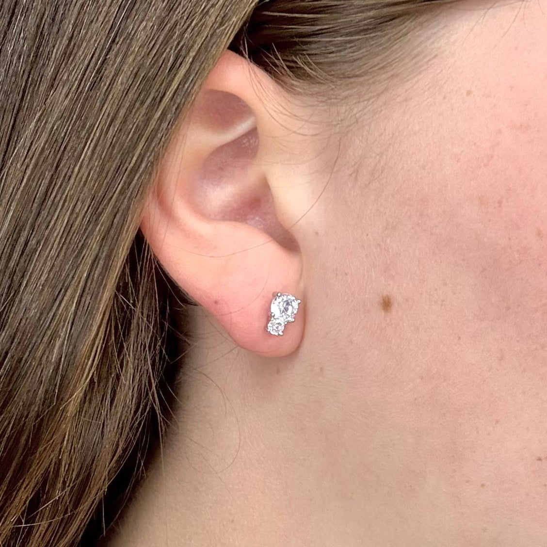Aros doble lucero - Aros Plata 925