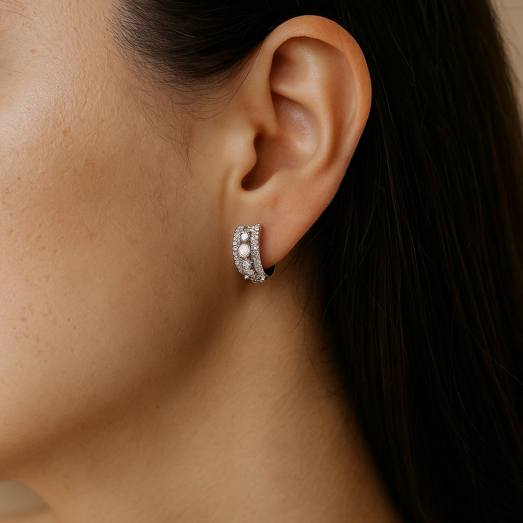 Aros Argollas tejido posterior - Aros Plata 925