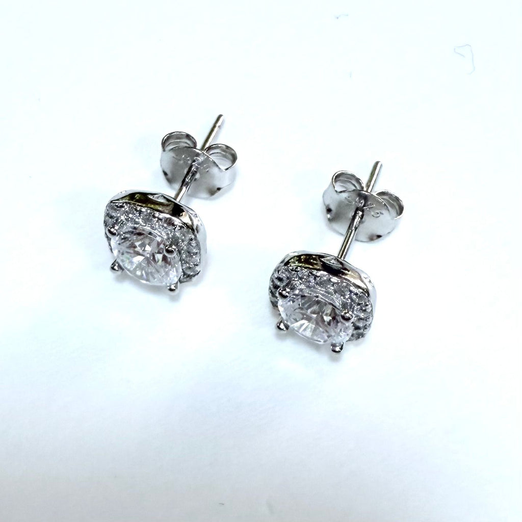 Aros punto de luz cuadrado - Aros Plata 925