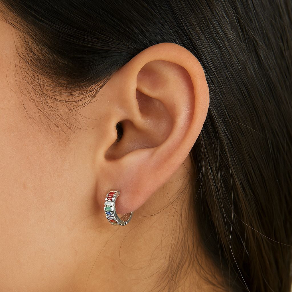 Aros Argolla multicolor - Aros Plata 925