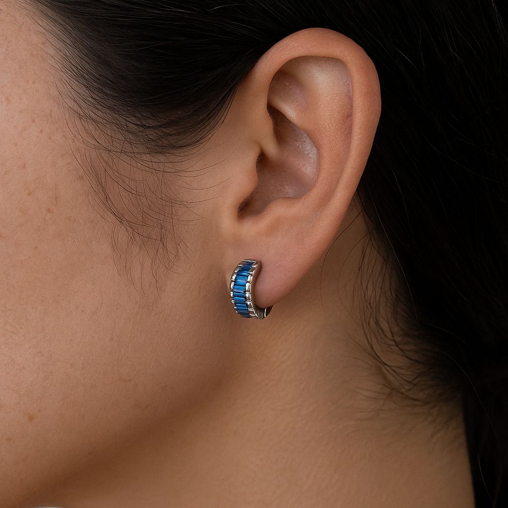 Aros Argolla blue - Aros Plata 925