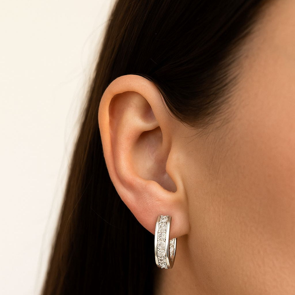 Aros gran Argolla riel zirconia - Aros Plata 925